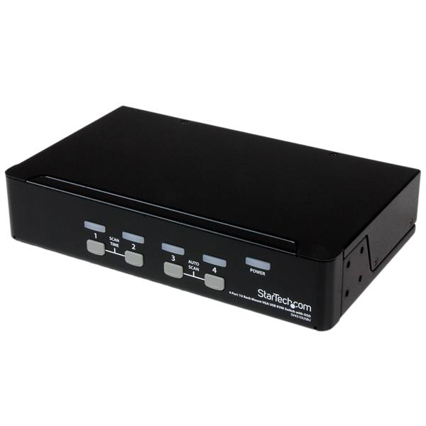 4 Port VGA / USB KVM Switch - 4-fach VGA KVM Umschalter mit OSD zur Rack-Montage
