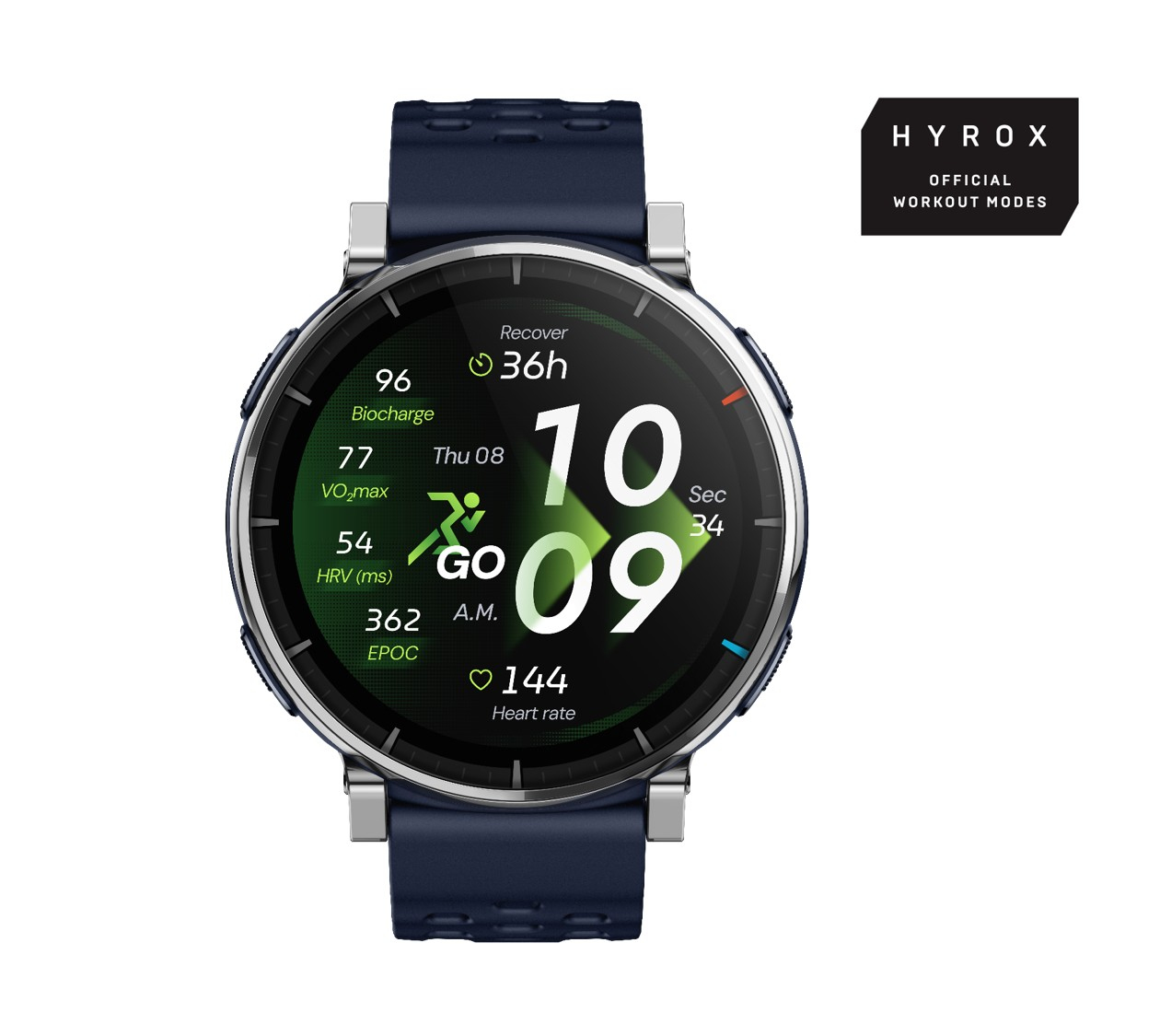 Amazfit Active 3 Premium Dark Blue Smartwatch HYROX-Modus