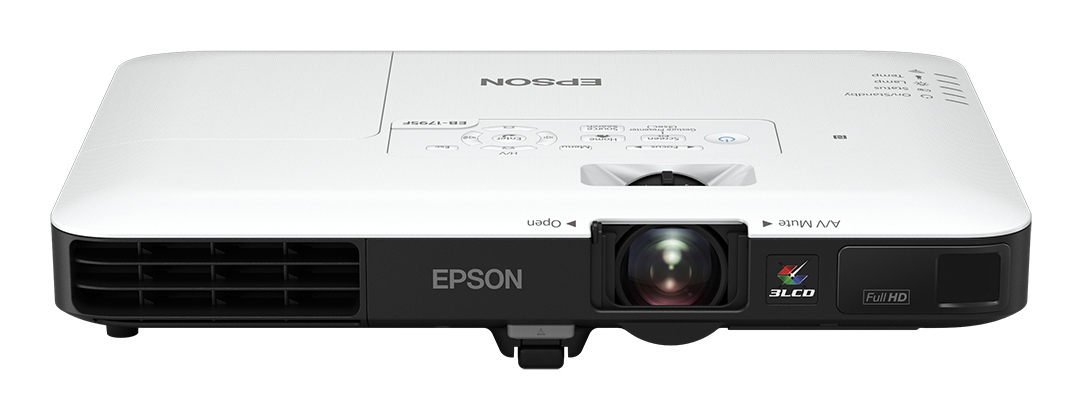 (1920x1080) Epson EB-1795F 3200-Lumen 3-LCD Portable 16:9 USB HDMI VGA wireless NFC Miracast Speaker Full HD White 30-39dB