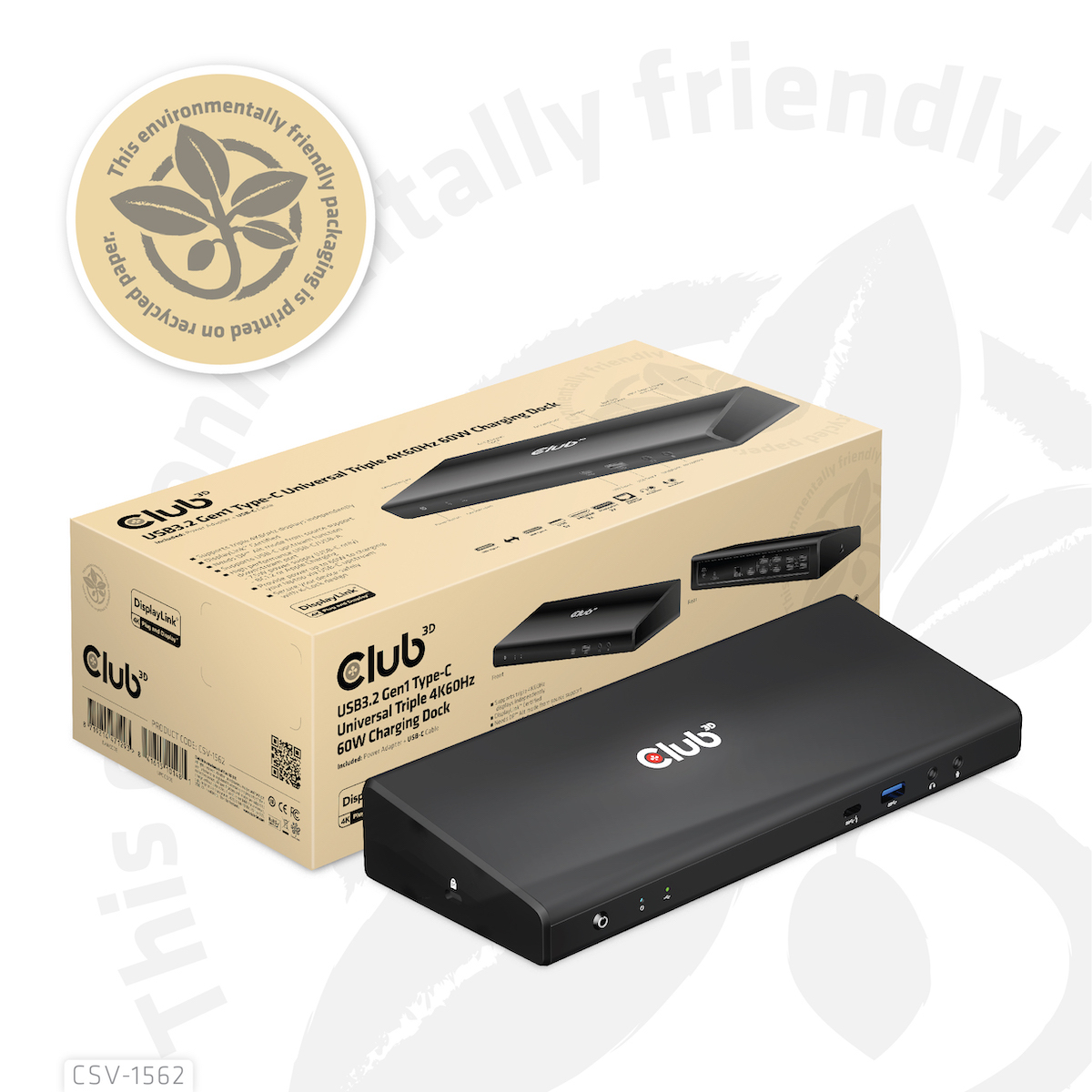 Club3D 4K ChargingDock USB-C ->6xUSB3/2xDP/HDMI/LAN/Audio