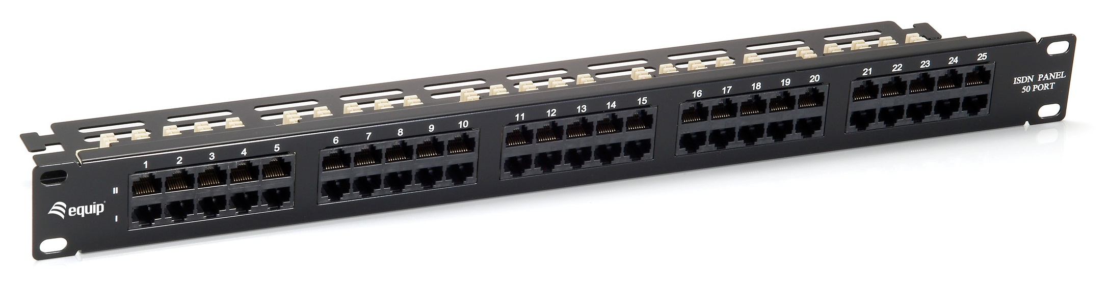 19" Patchpanel 50xRJ45 Cat3 UTP 1U ISDN RAL9005