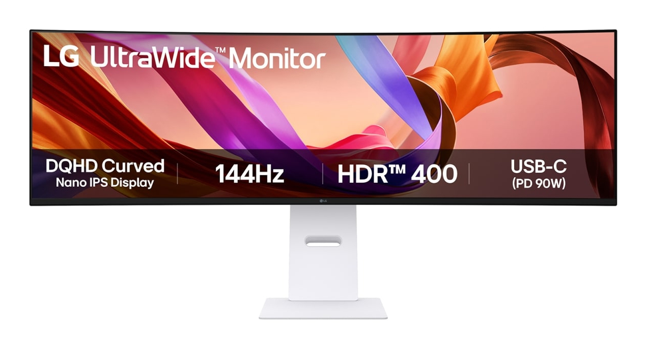 124,5 cm/49" (5120×1440) LG 49U950A-W 32:9 Nano IPS 5 ms 144 Hz HDMI ×2 DisplayPort ×1 USB-C (90W) 2×10W-Speakers VESA Black