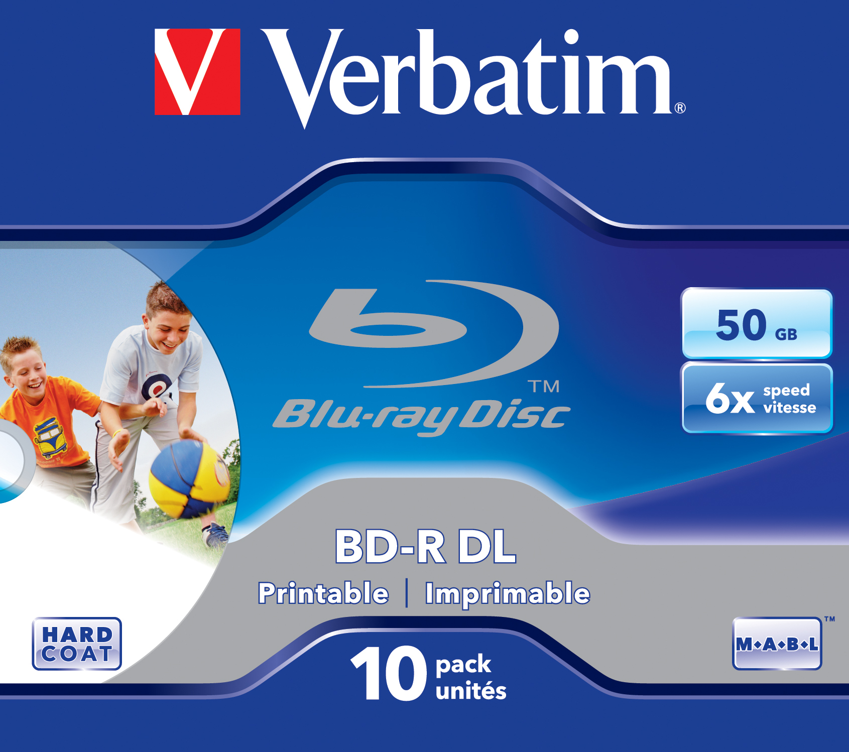 1x10 Verbatim BD-R Blu-Ray 50GB 6x Speed printable Jewel Case