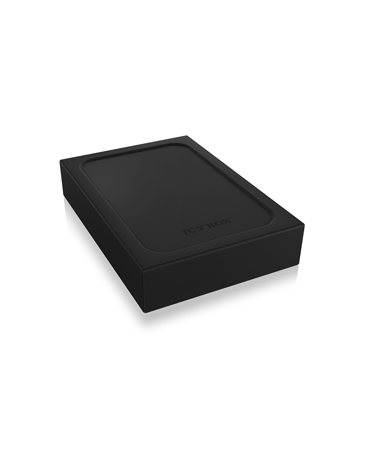 2.5 6cm 1x SATA 2.5" (bis 15 mm BH) zu 1x USB 3.0 Host. Schreibschutz Funktion. Aluminium + Siliconschutzhülle. ICY BOX
