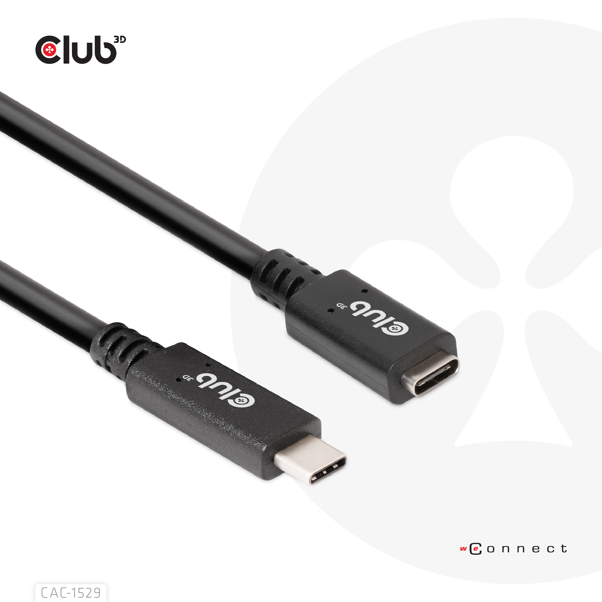 Club3D Kabel USB 3.2 Typ C 2m Verlängerung 5Gbps St/Bu