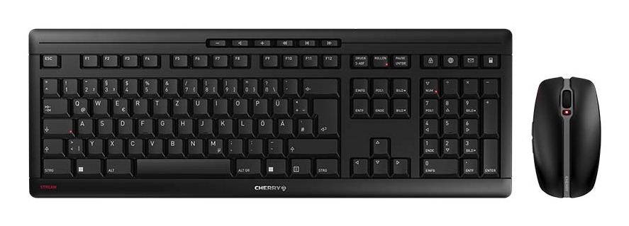 Cherry Tastatur und Maus Set Stream Desktop RF Wireless Black QWERTZ DE