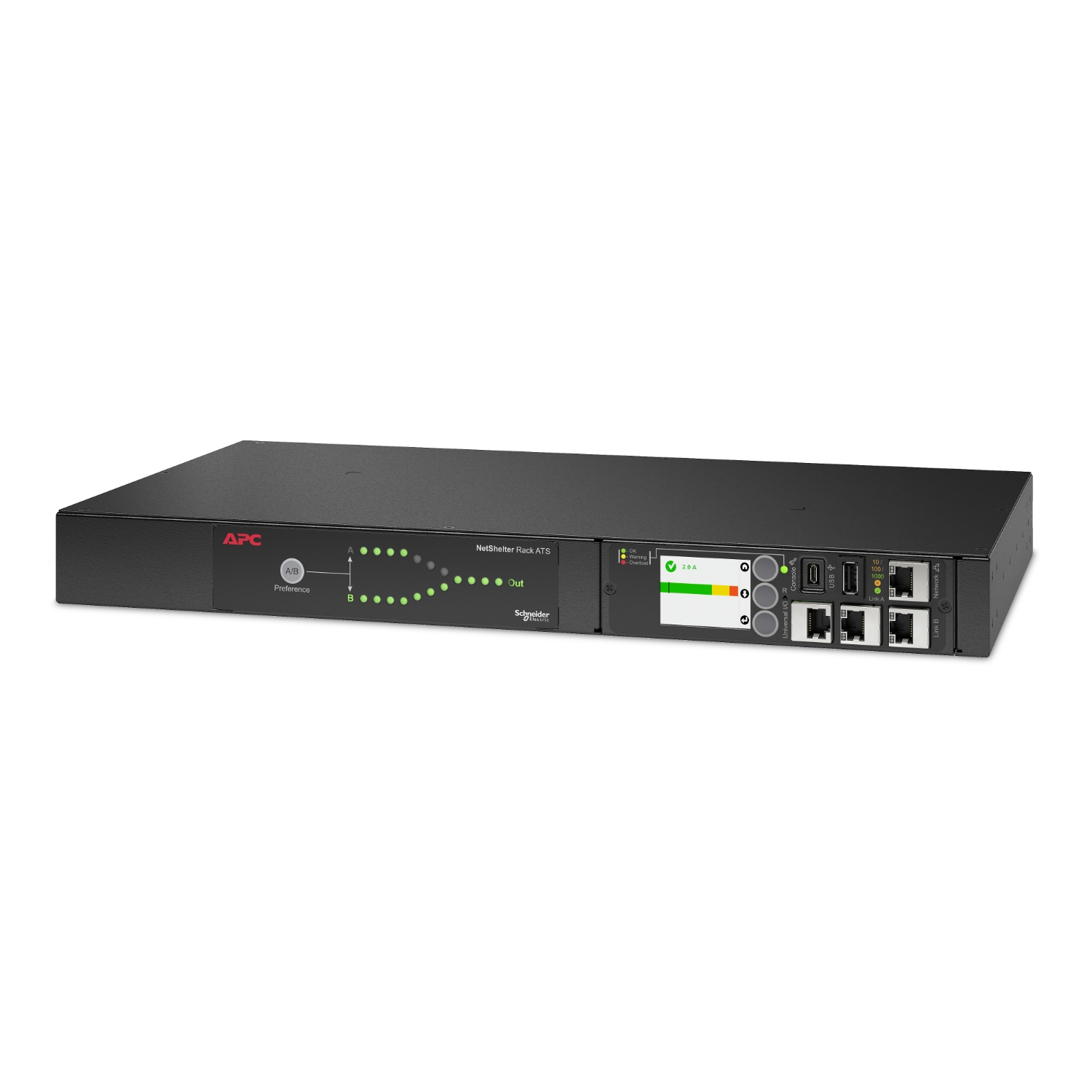 APC AP4421A Netshelter Rack Automatic Transfer Switch 1HE 2000VA 230V