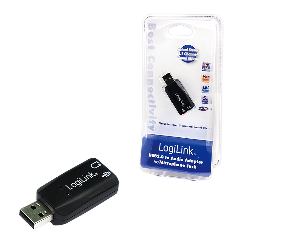 LogiLink USB 2.0 Soundkarte mit Virtual 3D Soundeffekt