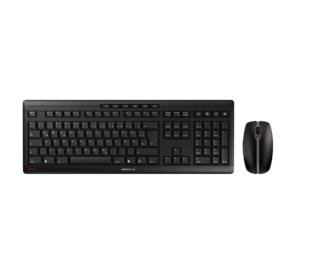 Cherry Tastatur und Maus Set Stream Desktop RECHARGE Black QWERTZ DE