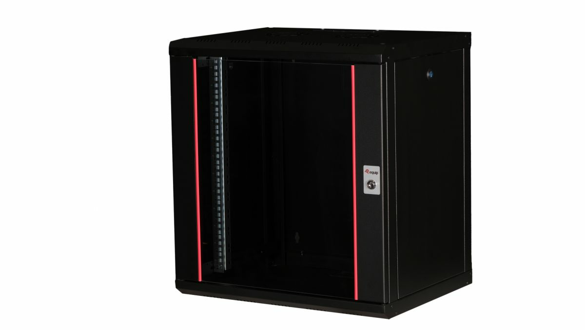 19" Netzwerkschrank Glastür PM 600x450mm 12HE schwarz