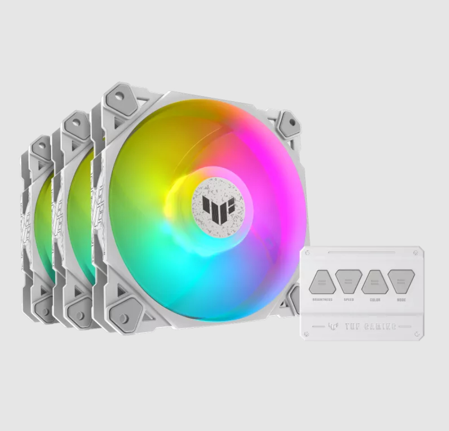 120mm ASUS TUF GAMING TF120 ARGB Gehäuselüfter, 3er Set, white 120 mm, PWM