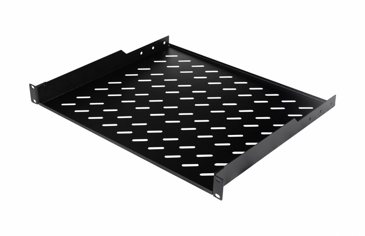 19" Fachboden fest für Serverschränke 60cm 1U schwarz