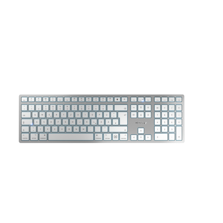 Cherry KW 9100 Slim - Tastatur Wireless white QWERTZ DE mit Mac-Layout