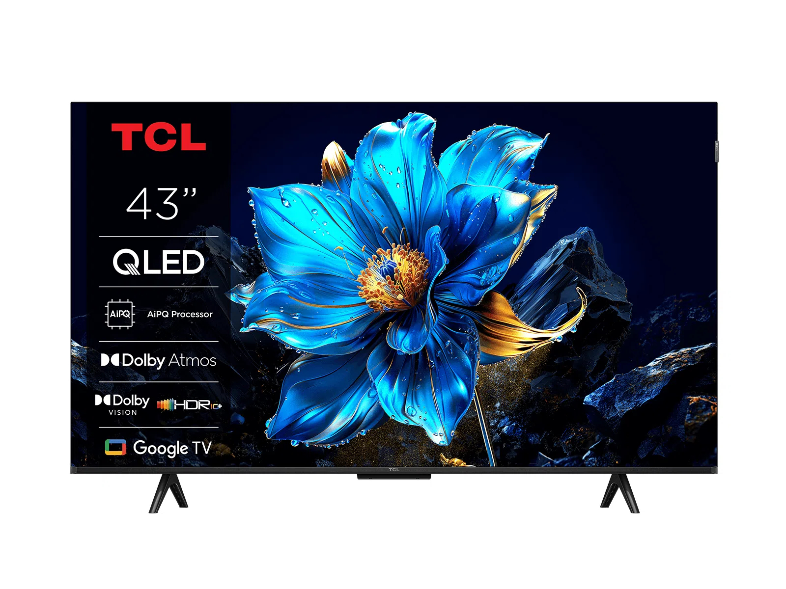 108cm/43" (3840x2160) TCL 43T69C 16:9 LED 60Hz 3x HDMI 1x USB LAN WLAN Google TV Dolby Audio HDR10 Black