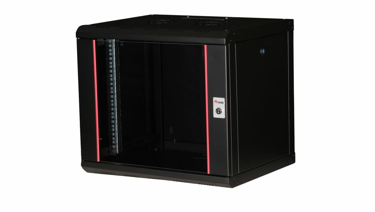 19" Netzwerkschrank Glastür PM 600x450mm 9HE schwarz